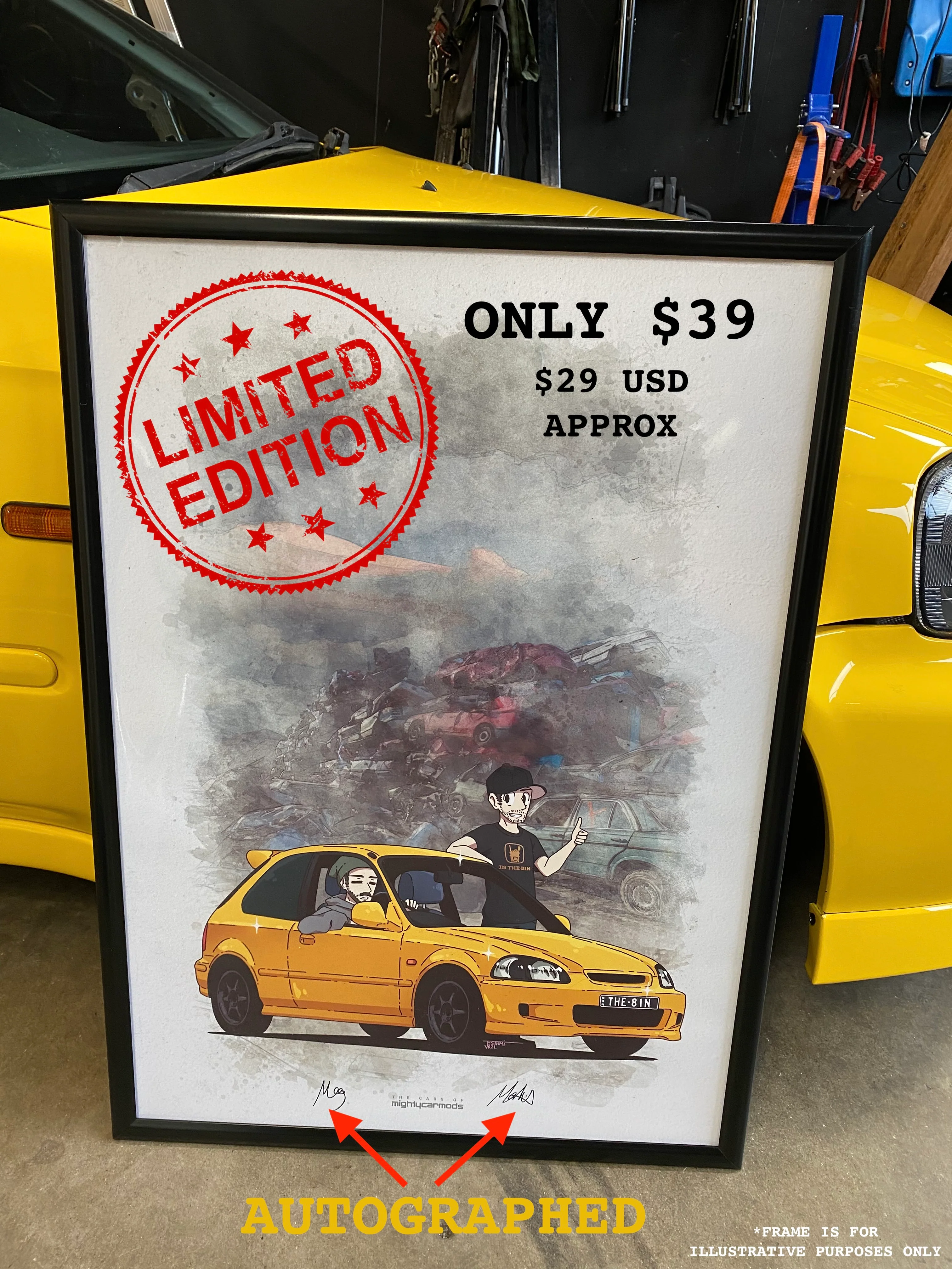 Limited Edition HONDA CIVIC Poster [AUTOGRAPHED]