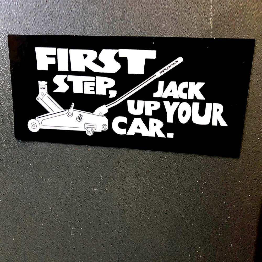 "Jack Up Your Car" Toolbox Sticker - Image 2