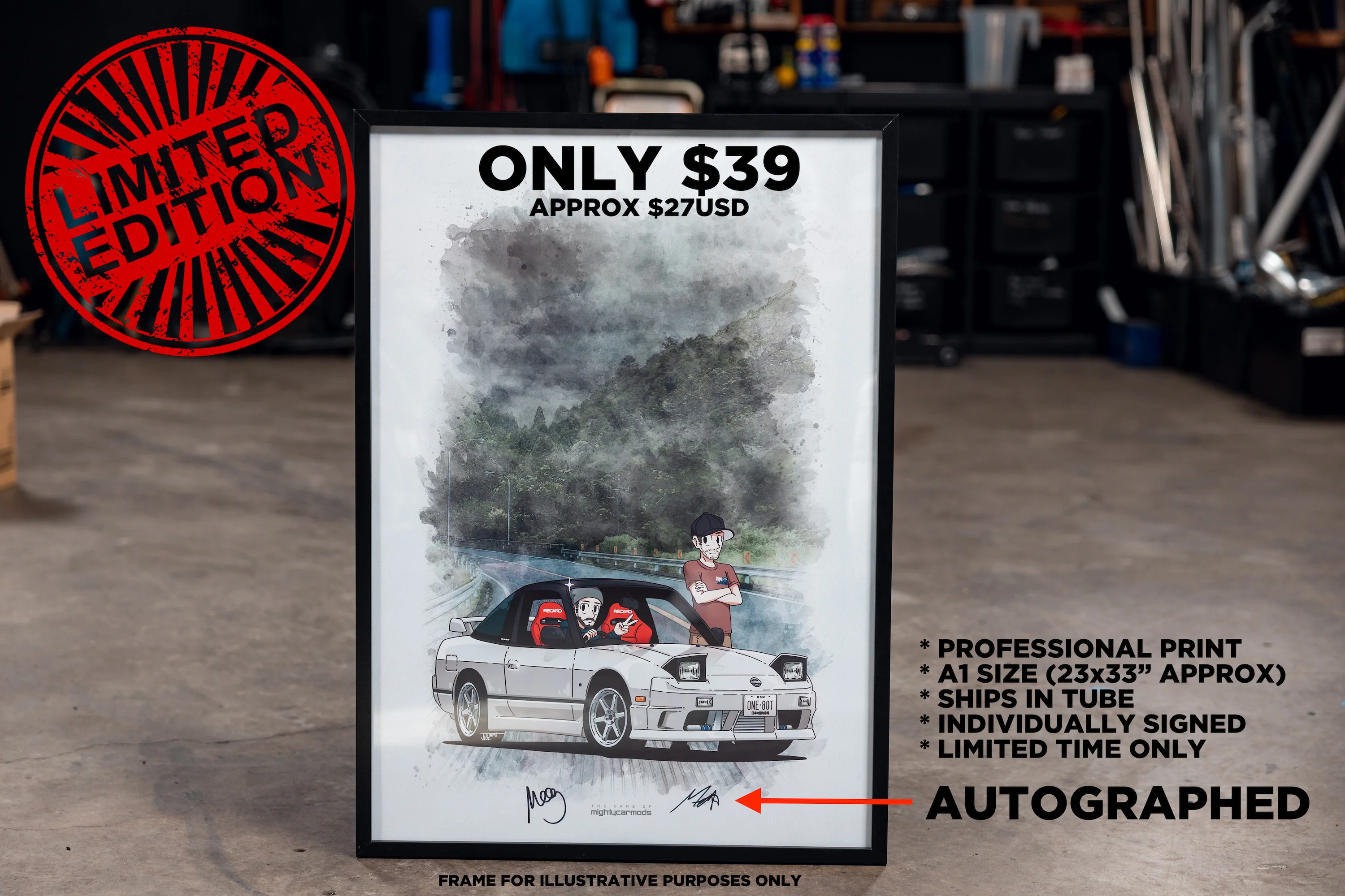 Limited Edition 180SX Poster [AUTOGRAPHED] - Image 2